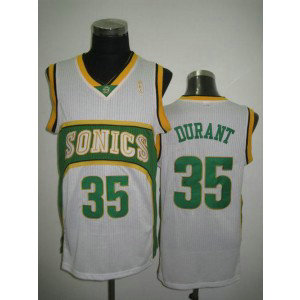NBA Supersonics 35 Kevin Durant White Men Jersey 1