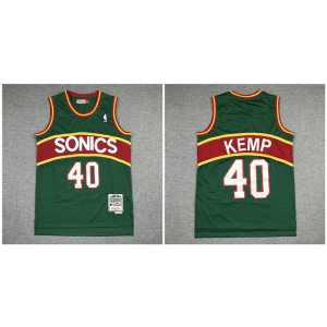 NBA Supersonics 40 Shawn Kemp Throwback Green Men Jersey