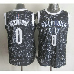 NBA Thunder 0 Russell Westbrook Black City Luminous Men Jersey NBA Thunder 0 Russell Westbrook Black City Luminous Men Jersey