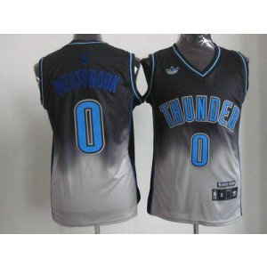 NBA Thunder 0 Russell Westbrook Black Grey Fadeaway Men Jersey NBA Thunder 0 Russell Westbrook Black Grey Fadeaway Men Jersey