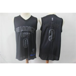 NBA Thunder 0 Russell Westbrook Black MVP Honorary Edition Nike Men Jersey