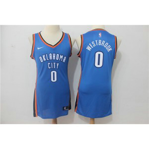 NBA Thunder 0 Russell Westbrook Blue Nike Iron Women Jersey