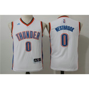 NBA Thunder 0 Russell Westbrook White Swingman Youth Jersey