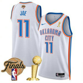 NBA Thunder 11 Isaiah Joe White 2025 Finals Champions Nike Men Jersey