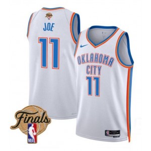 NBA Thunder 11 Isaiah Joe White 2025 Finals Nike Men Jersey