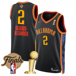 NBA Thunder 2 Shai Gilgeous-Alexander Black City 2025 Finals Champions Nike Men Jersey