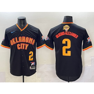 NBA Thunder 2 Shai Gilgeous-Alexander Black Finals Baseball Vapor Limited Men Jersey