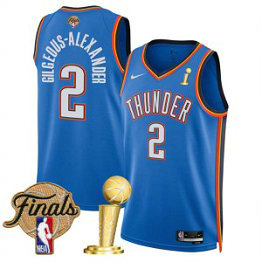 NBA Thunder 2 Shai Gilgeous-Alexander Blue 2025 Finals Champions Nike Men Jersey