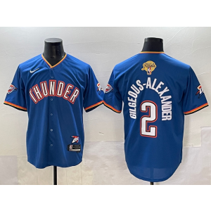NBA Thunder 2 Shai Gilgeous-Alexander Blue Finals Baseball Vapor Limited Men Jersey