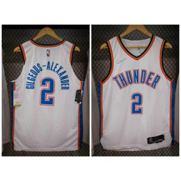 NBA Thunder 2 Shai Gilgeous-Alexander White 75th Anniversary Men Jersey