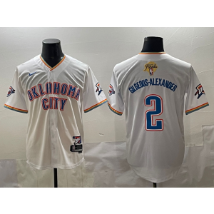 NBA Thunder 2 Shai Gilgeous-Alexander White Finals Baseball Vapor Limited Men Jersey