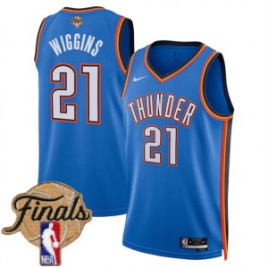 NBA Thunder 21 Aaron Wiggins Blue 2025 Finals Nike Men Jersey