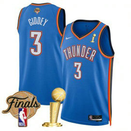 NBA Thunder 3 Dillon Jones Blue 2025 Finals Champions Nike Men Jersey