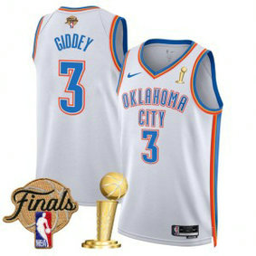 NBA Thunder 3 Dillon Jones White 2025 Finals Champions Nike Men Jersey