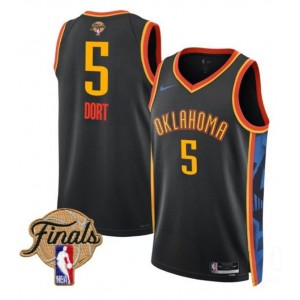 NBA Thunder 5 Luguentz Dort Black City 2025 Finals Nike Men Jersey