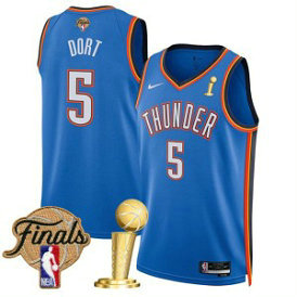 NBA Thunder 5 Luguentz Dort Blue 2025 Finals Champions Nike Men Jersey