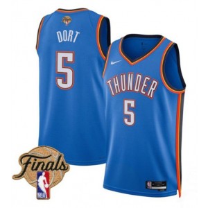 NBA Thunder 5 Luguentz Dort Blue 2025 Finals Nike Men Jersey