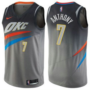 NBA Thunder 7 Carmelo Anthony Gray City Edition Nike Men Jersey NBA Thunder 7 Carmelo Anthony Gray City Edition Nike Men Jersey
