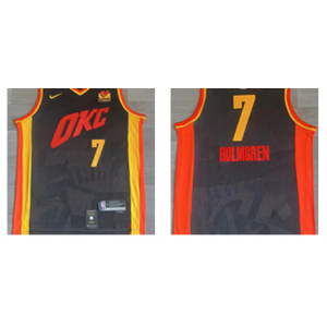 NBA Thunder 7 Chet Holmgren Black 2023-24 City Nike Men Jersey