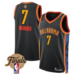 NBA Thunder 7 Chet Holmgren Black 2025 Finals City Edition Nike Men Jersey
