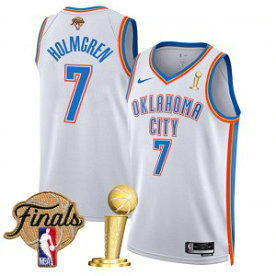 NBA Thunder 7 Chet Holmgren White 2025 Finals Champions Nike Men Jersey