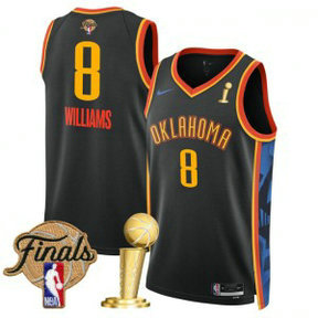 NBA Thunder 8 Jalen Williams Black City 2025 Finals Champions Nike Men Jersey