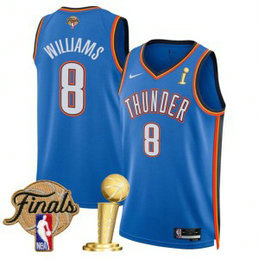 NBA Thunder 8 Jalen Williams Blue 2025 Finals Champions Nike Men Jersey