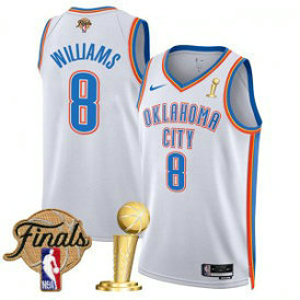 NBA Thunder 8 Jalen Williams White 2025 Finals Champions Nike Men Jersey