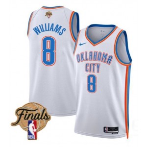 NBA Thunder 8 Jalen Williams White 2025 Finals Nike Men Jersey