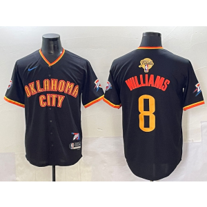 NBA Thunder 8 Williams Black Finals Baseball Vapor Limited Men Jersey