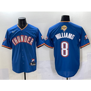 NBA Thunder 8 Williams Blue Finals Baseball Vapor Limited Men Jersey