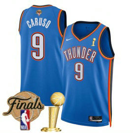 NBA Thunder 9 Alex Caruso Blue 2025 Finals Champions Nike Men Jersey