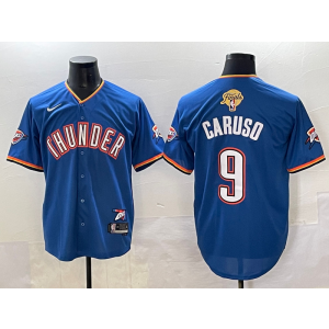 NBA Thunder 9 Alex Caruso Blue Finals Baseball Vapor Limited Men Jersey