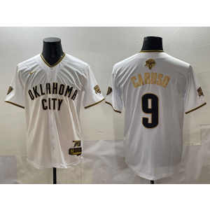 NBA Thunder 9 Alex Caruso White Gold Finals Baseball Vapor Limited Men Jersey