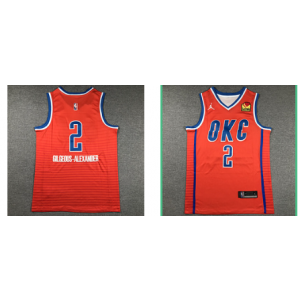 NBA Thunders 2 Giogeous Alexander Orange Jordan Men Jersey