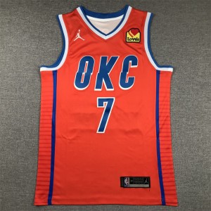 NBA Thunders 7 Holmgren Orange Jordan Men Jersey