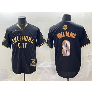 NBA Thunders 8 Williams Black Gold Finals Baseball Vapor Limited Men Jersey