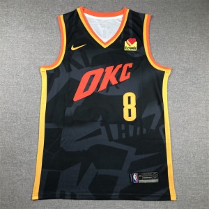 NBA Thunders 8 Williams Black Nike Men Jersey