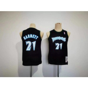 NBA Timberwolves 21 Garnett Black Throwback Youth Jersey
