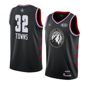 NBA Timberwolves 32 Karl-Anthony Towns 2019 All-Star Black Swingman Men Jersey