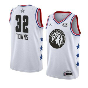 NBA Timberwolves 32 Karl-Anthony Towns 2019 All-Star White Swingman Men Jersey