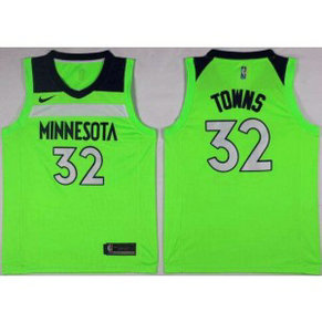 NBA Timberwolves 32 Karl-Anthony Towns Green Nike Men Jersey NBA Timberwolves 32 Karl-Anthony Towns Green Nike Men Jersey