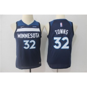 NBA Timberwolves 32 Karl-Anthony Towns Navy Nike Swingman Youth Jersey