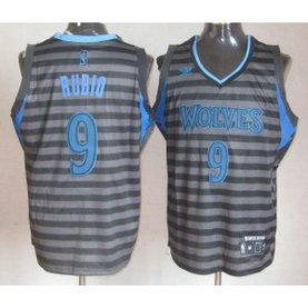 NBA Timberwolves 9 Ricky Rubio Black Grey Groove Men Jersey NBA Timberwolves 9 Ricky Rubio Black Grey Groove Men Jersey