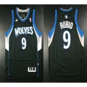 NBA Timberwolves 9 Ricky Rubio Black Revolution 30 Men Jersey NBA Timberwolves 9 Ricky Rubio Black Revolution 30 Men Jersey