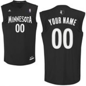 NBA Timberwolves Black Customized Men Jersey
