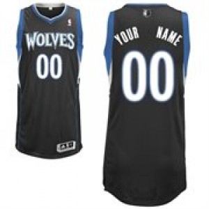 NBA Timberwolves Black Customized Men Jersey 1