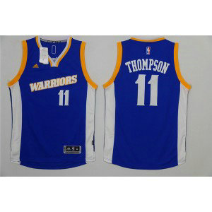 NBA Warriors 11 Klay Thompson Royal Blue Stretch Crossover Swingman Men Jersey
