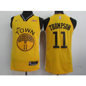 NBA Warriors 11 Klay Thompson Yellow 2019 Earned Edition Nike Men Jersey