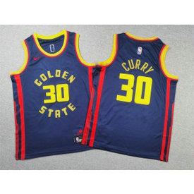 NBA Warriors 30 Stephen Curry Navy Nike Youth Jersey